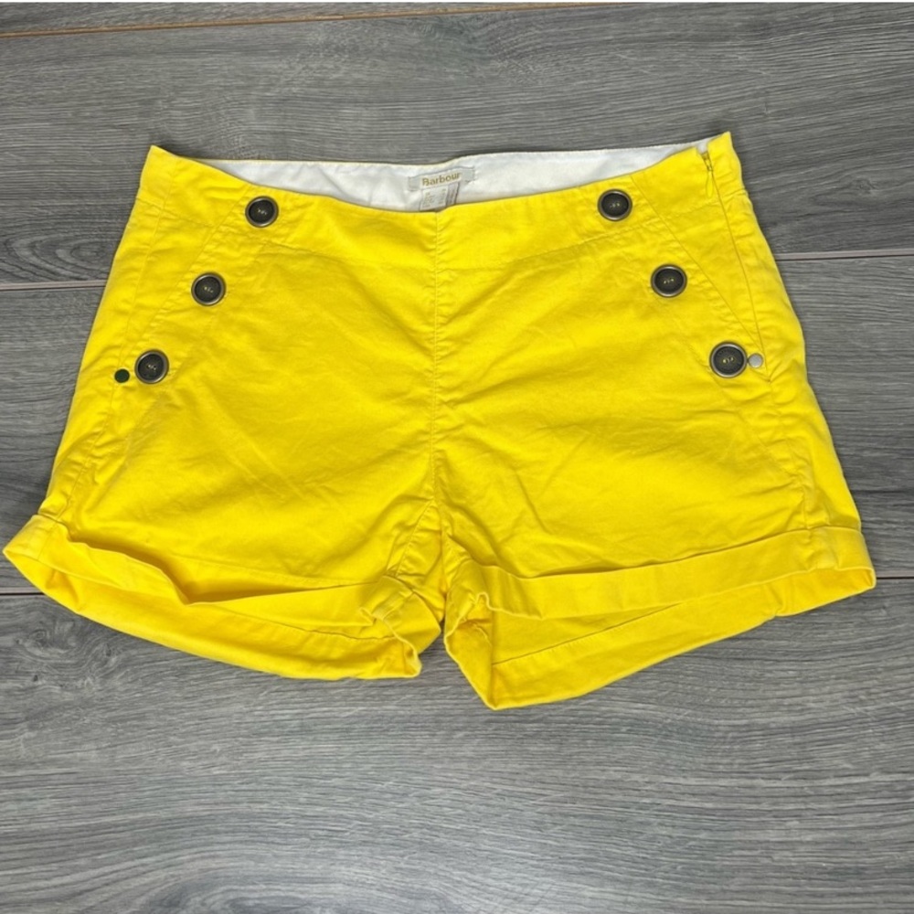 Barbour Side Zip Yellow Shorts